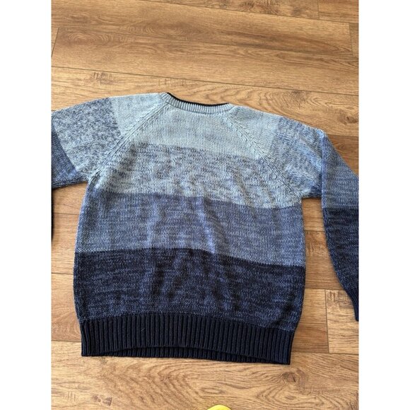 Vintage Graphix Blue Striped Knit Sweater 80s 90s - Picture 5 of 9